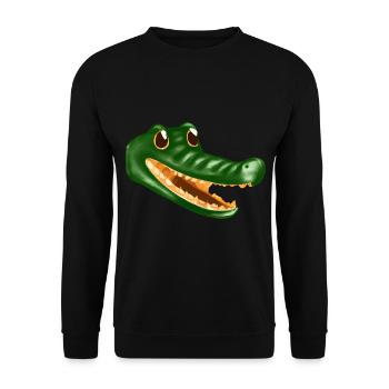 Tête de crocodile magnifiquement dessinée - Sweat-shirt Unisexe - noir - Devant - Alina (178cm) & Michal (187cm)