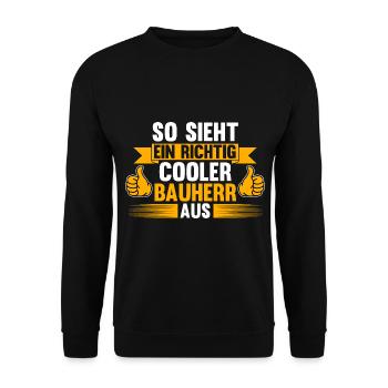 Bauherr - Unisex Pullover - Schwarz - Vorne - Alina (178cm) & Michal (187cm)