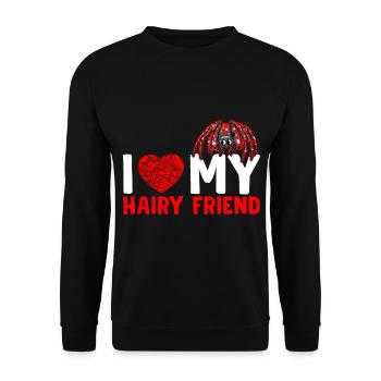 J’aime ma petite amie poilue propriétaire de tarentule - Sweat-shirt Unisexe - noir - Devant - Alina (178cm) & Michal (187cm)