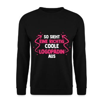 Logopädie Logopädin - Unisex Pullover - Schwarz - Vorne - Alina (178cm) & Michal (187cm)