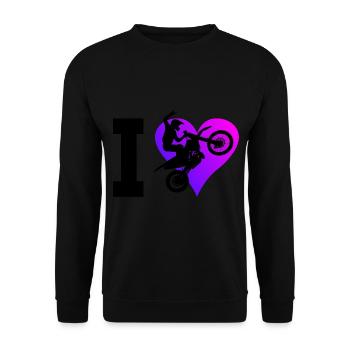 Women's Dirt Bike Dirt Biker Motocross Freestyle Moto - Unisex Sweatshirt - black - Front - Alina (178cm) & Michal (187cm)