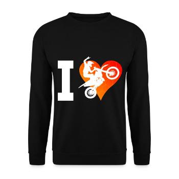 Motocross Freestyle Motocross Supermoto Herren - Unisex Pullover - Schwarz - Vorne - Alina (178cm) & Michal (187cm)