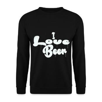 I love beer - Unisex Sweatshirt - black - Front - Alina (178cm) & Michal (187cm)