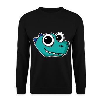 Dino Dinosaur Head - Unisex Sweatshirt - black - Front - Alina (178cm) & Michal (187cm)