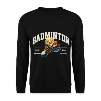 Badminton - Unisex Sweatshirt - black - Front - Alina (178cm) & Michal (187cm)