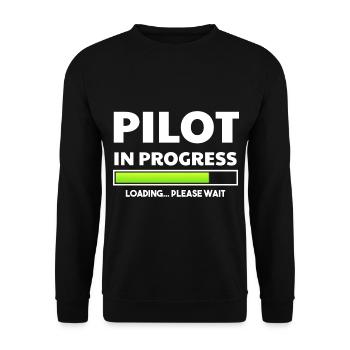 Airplane Pilot Flying Training I Gift - Unisex Sweatshirt - black - Front - Alina (178cm) & Michal (187cm)