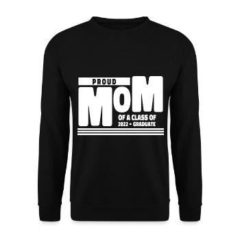 Proud Mom of A Class of 2022 Graduate Gift Senior - Unisex Sweatshirt - black - Front - Alina (178cm) & Michal (187cm)
