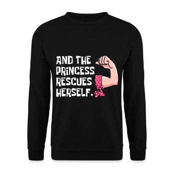 und die Prinzessin rettet sich - Unisex Pullover - Schwarz - Vorne - Alina (178cm) & Michal (187cm)