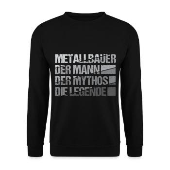 Metallbauer Schmied Metallbau - Unisex Pullover - Schwarz - Vorne - Alina (178cm) & Michal (187cm)