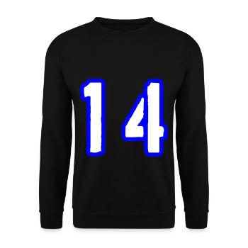 14 Zahl Symbol - Unisex Pullover - Schwarz - Vorne - Alina (178cm) & Michal (187cm)