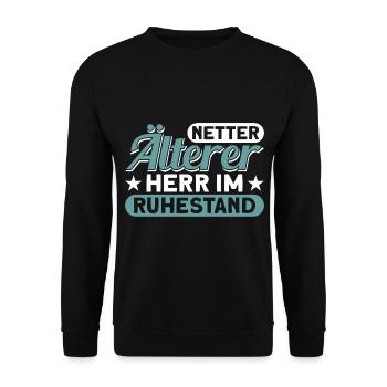 Rente Großvater Rentner 2022 - Unisex Pullover - Schwarz - Vorne - Alina (178cm) & Michal (187cm)