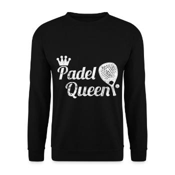 Padel Paddel Tennis Sport Königin Herz I Geschenk - Unisex Pullover - Schwarz - Vorne - Alina (178cm) & Michal (187cm)