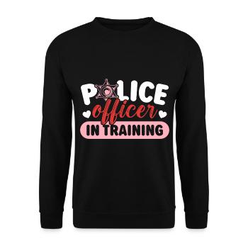 Police officer in training Policeman - Unisex Sweatshirt - black - Front - Alina (178cm) & Michal (187cm)
