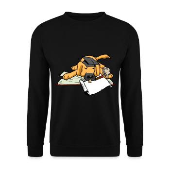 Dog Student Study University University Scholar Abi - Unisex Sweatshirt - black - Front - Alina (178cm) & Michal (187cm)