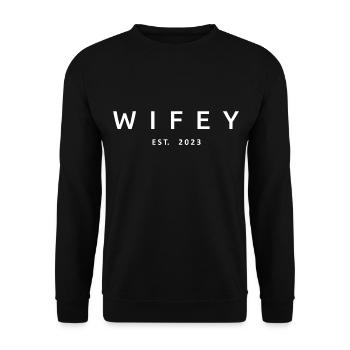 2023 Verlobung Brautdusche Hochzeit - Unisex Pullover - Schwarz - Vorne - Alina (178cm) & Michal (187cm)
