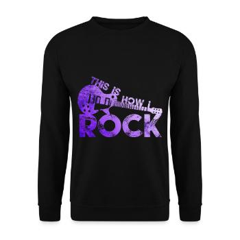 Rock and Roll Music Guitar - Unisex Sweatshirt - black - Front - Alina (178cm) & Michal (187cm)