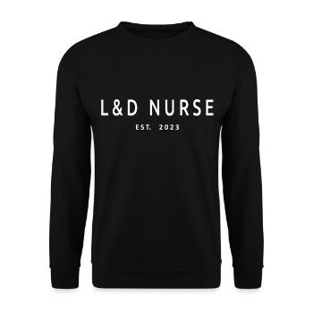 L&D Nurse Est. 2023 Graduated Nursing Student - Unisex Sweatshirt - black - Front - Alina (178cm) & Michal (187cm)
