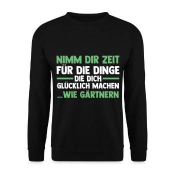 Gartenarbeit Hobbygärtner Gärtner Garten - Unisex Pullover - Schwarz - Vorne - Alina (178cm) & Michal (187cm)