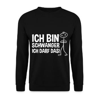 Schwangerschaft Ich Bin Schwanger Ich Darf Das - Unisex Pullover - Schwarz - Vorne - Alina (178cm) & Michal (187cm)