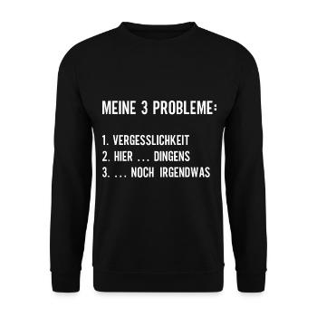 Meine 3 Probleme Vergesslichkeit hier dingens - Unisex Pullover - Schwarz - Vorne - Alina (178cm) & Michal (187cm)