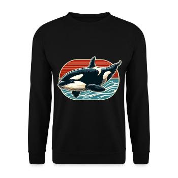 Orque Épaulard - Sweat-shirt Unisexe - noir - Devant - Alina (178cm) & Michal (187cm)