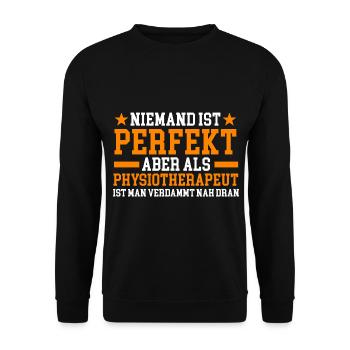 Physiotherapeutin Krankengymnastik - Unisex Pullover - Schwarz - Vorne - Alina (178cm) & Michal (187cm)