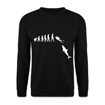 Diving Scuba Diver Evolution Underwater Shark - Unisex Sweatshirt - black - Front - Alina (178cm) & Michal (187cm)
