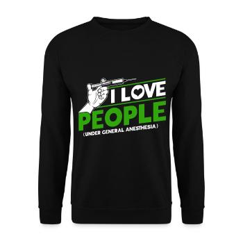 Anesthésie anesthésiste anesthésique médecin - Sweat-shirt Unisexe - noir - Devant - Alina (178cm) & Michal (187cm)