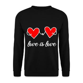 Love is Love Lovers LGBTQ Love Getting Married - Unisex Sweatshirt - black - Front - Alina (178cm) & Michal (187cm)