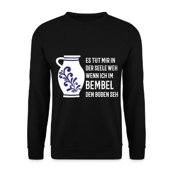 Bembel Apfelwein-Krug Frankfurt Geschenk Äppler - Unisex Pullover - Schwarz - Vorne - Alina (178cm) & Michal (187cm)