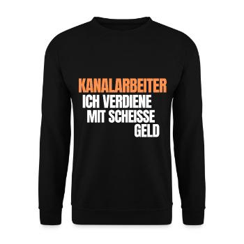 Kanalreiniger Abwasserspezialist Rohrreiniger - Unisex Pullover - Schwarz - Vorne - Alina (178cm) & Michal (187cm)