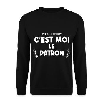 C'est moi le patron - Sweat-shirt Unisexe - noir - Devant - Alina (178cm) & Michal (187cm)