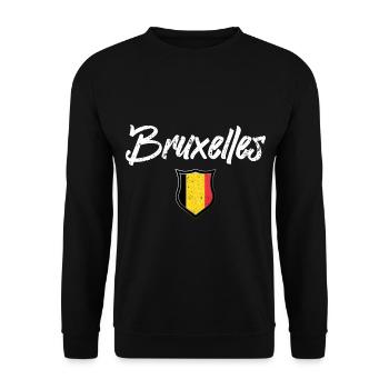 Brüssel Belgique - Unisex Pullover - Schwarz - Vorne - Alina (178cm) & Michal (187cm)