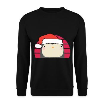 Christmas Penguin - Unisex Sweatshirt - black - Front - Alina (178cm) & Michal (187cm)