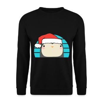 Christmas Penguin - Unisex Sweatshirt - black - Front - Alina (178cm) & Michal (187cm)
