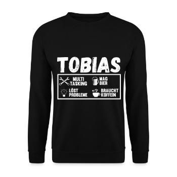 Tobias - Unisex Pullover - Schwarz - Vorne - Alina (178cm) & Michal (187cm)