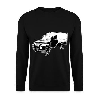 Camion transporteur à plateau Framo DDR IFA Oldtimer - Sweat-shirt Unisexe - noir - Devant - Alina (178cm) & Michal (187cm)