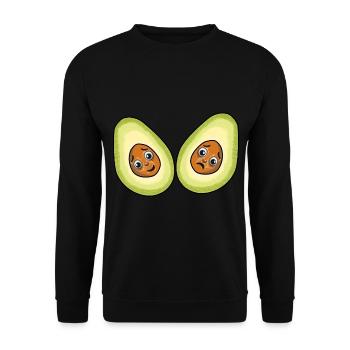 Avocados Früchte Frucht Vegetarisch - Unisex Pullover - Schwarz - Vorne - Alina (178cm) & Michal (187cm)