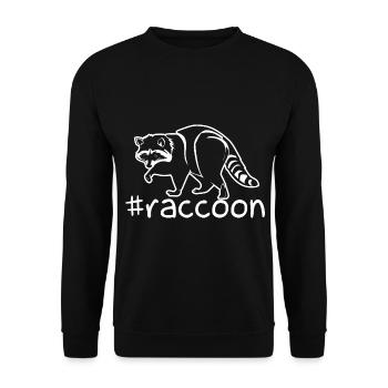 Funny Raccoon Hashtag - Unisex Sweatshirt - black - Front - Alina (178cm) & Michal (187cm)