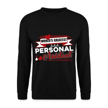 Greatest Personal Assistant - Unisex Sweatshirt - black - Front - Alina (178cm) & Michal (187cm)