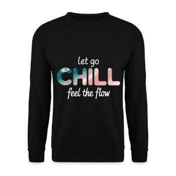 Flow Shirt für Urlaub & Vibes - Unisex Pullover - Schwarz - Vorne - Alina (178cm) & Michal (187cm)