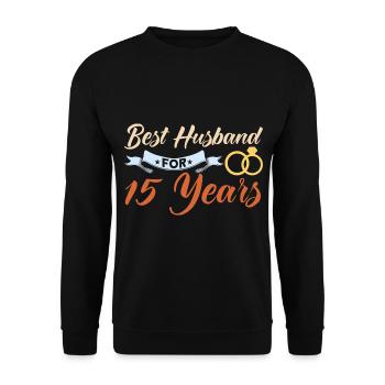 15th Wedding Anniversary Couple Design 15 Years of Marriage - Unisex Sweatshirt - black - Front - Alina (178cm) & Michal (187cm)
