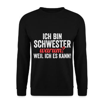 Geschwister Familie Schwestern Schwester - Unisex Pullover - Schwarz - Vorne - Alina (178cm) & Michal (187cm)