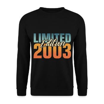 20th birthday 2003 Born 20 years - Unisex Sweatshirt - black - Front - Alina (178cm) & Michal (187cm)