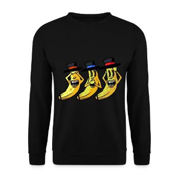Bananes Sentiments Emotion Banane Fruit Fruit - Sweat-shirt Unisexe - noir - Devant - Alina (178cm) & Michal (187cm)