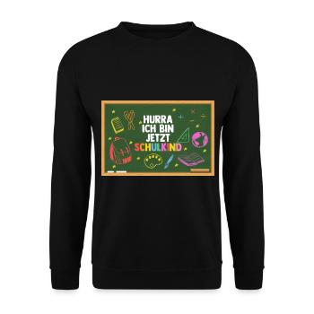 Erste Klasse Einschulung Erstklässler Schulkind - Unisex Pullover - Schwarz - Vorne - Alina (178cm) & Michal (187cm)