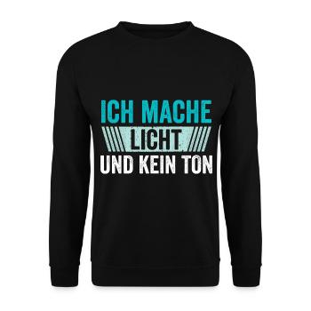 Licht Lichttechnik Light Crew Lichttechniker - Unisex Pullover - Schwarz - Vorne - Alina (178cm) & Michal (187cm)