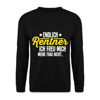 Rentner - Unisex Pullover - Schwarz - Vorne - Alina (178cm) & Michal (187cm)