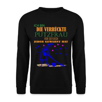 La chemise fou Charwoman - cadeau de femme au foyer - Sweat-shirt Unisexe - noir - Devant - Alina (178cm) & Michal (187cm)