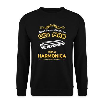 Mundharmonika - Unisex Pullover - Schwarz - Vorne - Alina (178cm) & Michal (187cm)